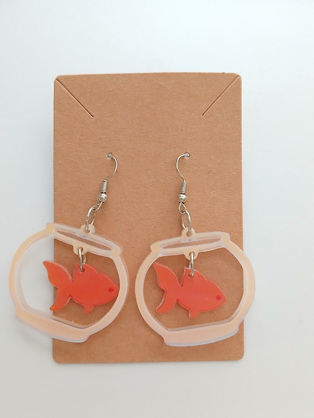 Fashion Jewelry Orange Fishbowl Dangle Earrings